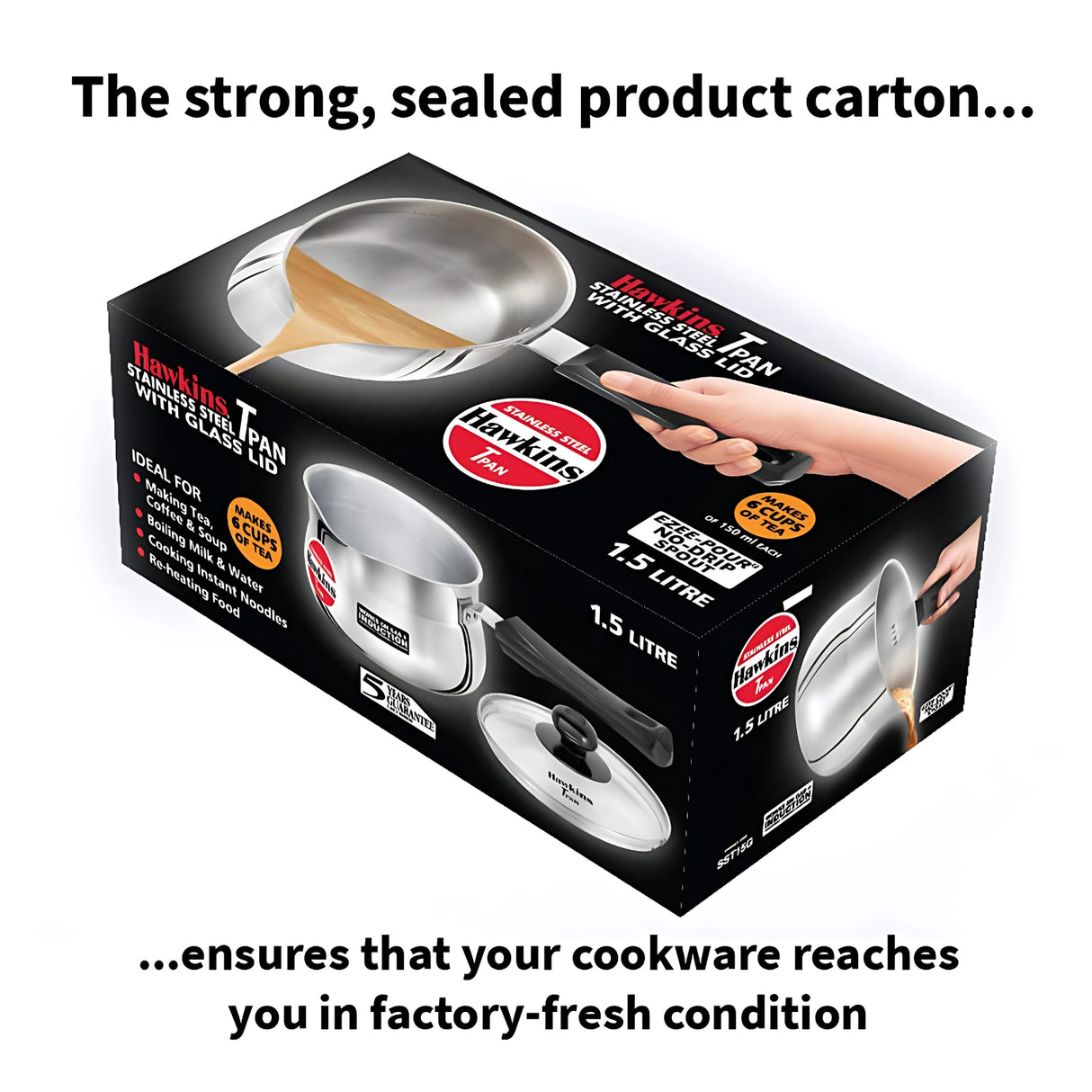 1.5L SS Hawkins T-Pan with Lid SST15G – Durable Stainless Steel Cooking Pan for Efficient Frying_6