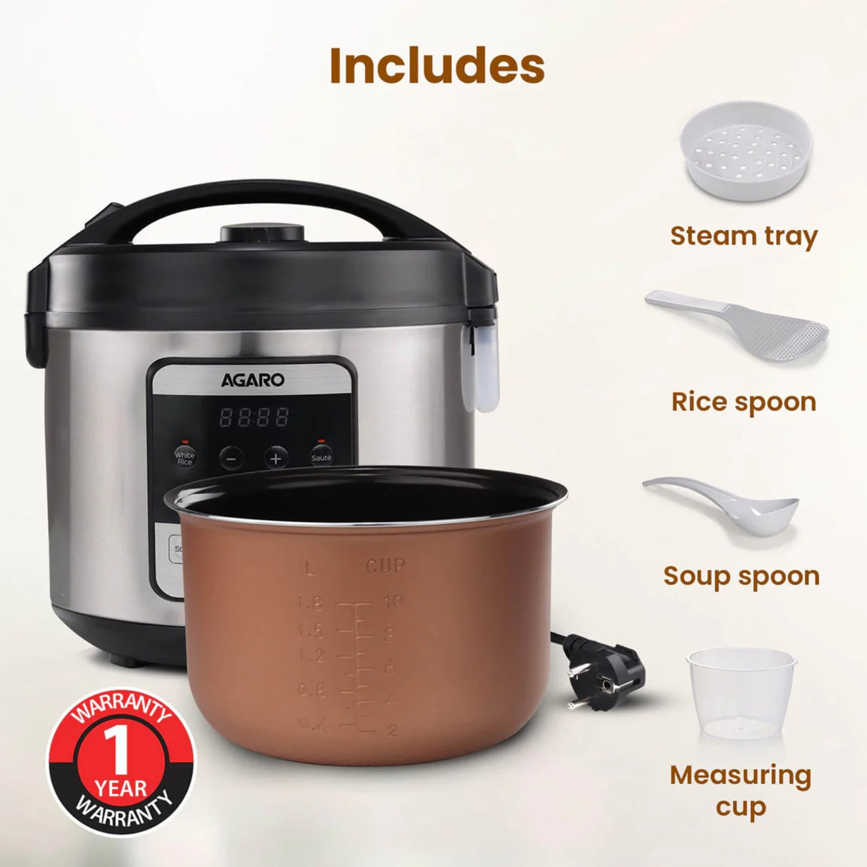 AGARO%20ROYAL%20ELECTRIC%20RICE%20COOKER%205L%20338776