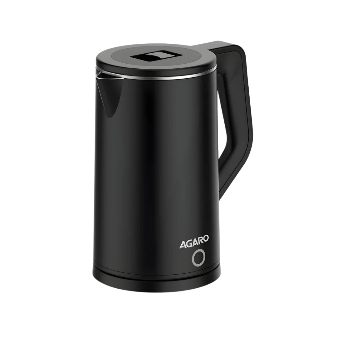 AGARO 33897 Elegant Double-Layered Stainless Steel Inner Body Electric Kettle 1.8 L – Black