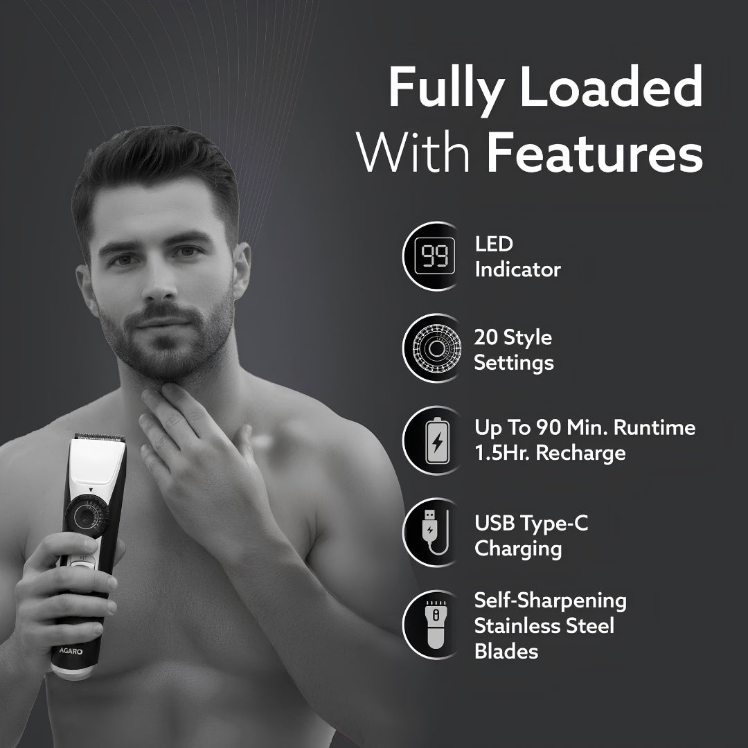 AGARO Beard Trimmer MT1155 -34407 - Black_2