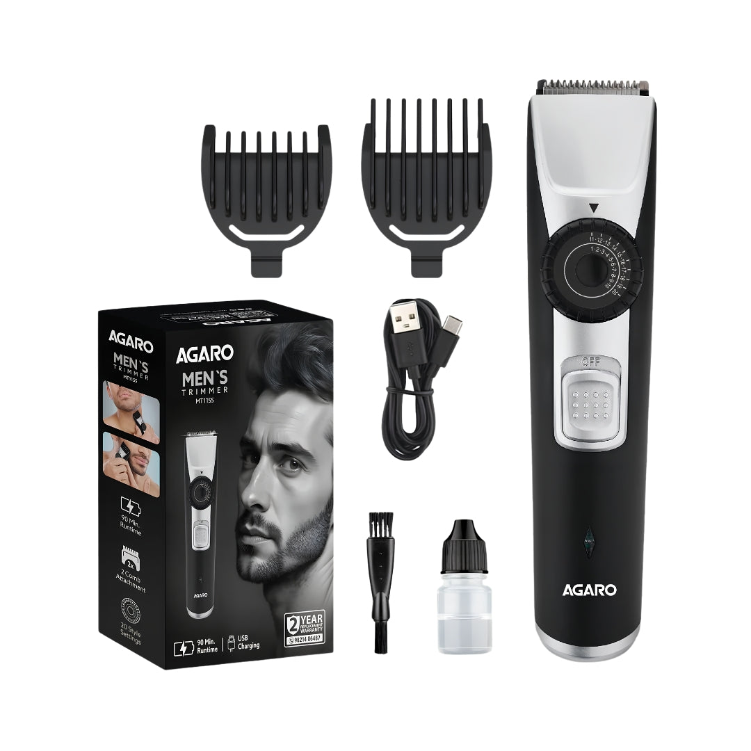 AGARO Beard Trimmer MT1155 -34407 - Black_Front View