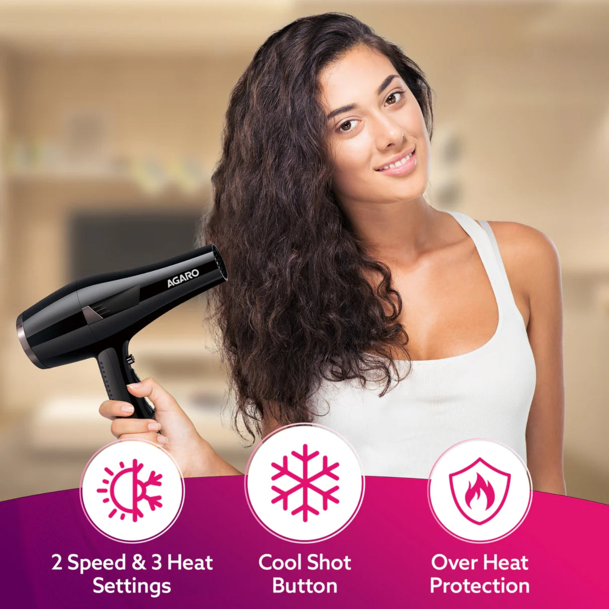 Agaro HD-1150 Hair Dryer 2000 Watts - Black_2