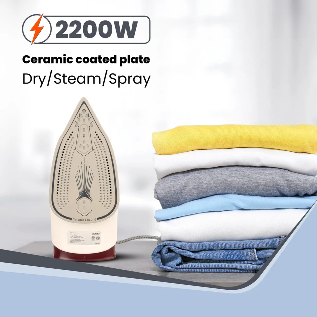 Agaro Imperial Steam Iron 2200 Watts - Maroon_3