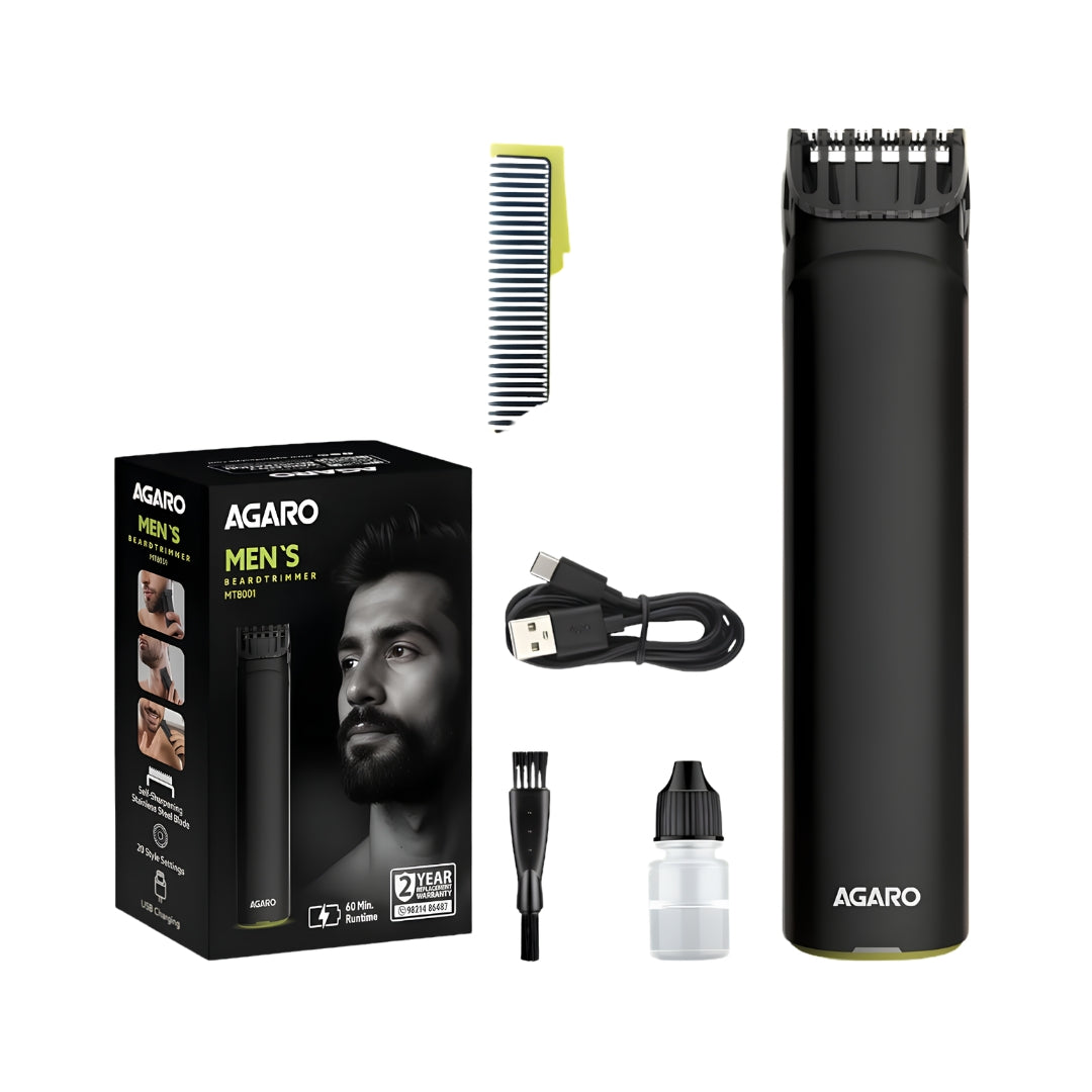 Agaro MT-8001 Beard Trimmer - Black_Front View