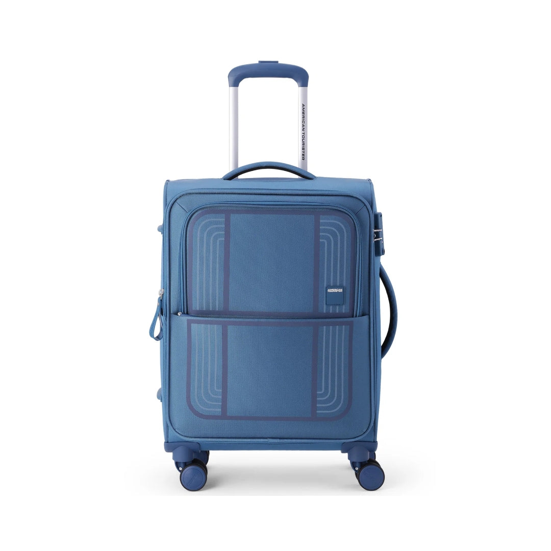 American Tourister Bern Spinner - Cabin 60 cm Blue Front View_2