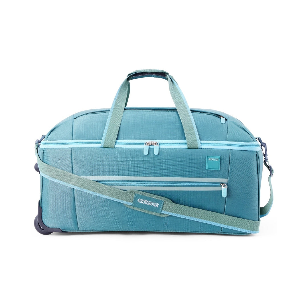 American Tourister Lume Wheeled Duffle 62 cm - Bottle Green Front View_2