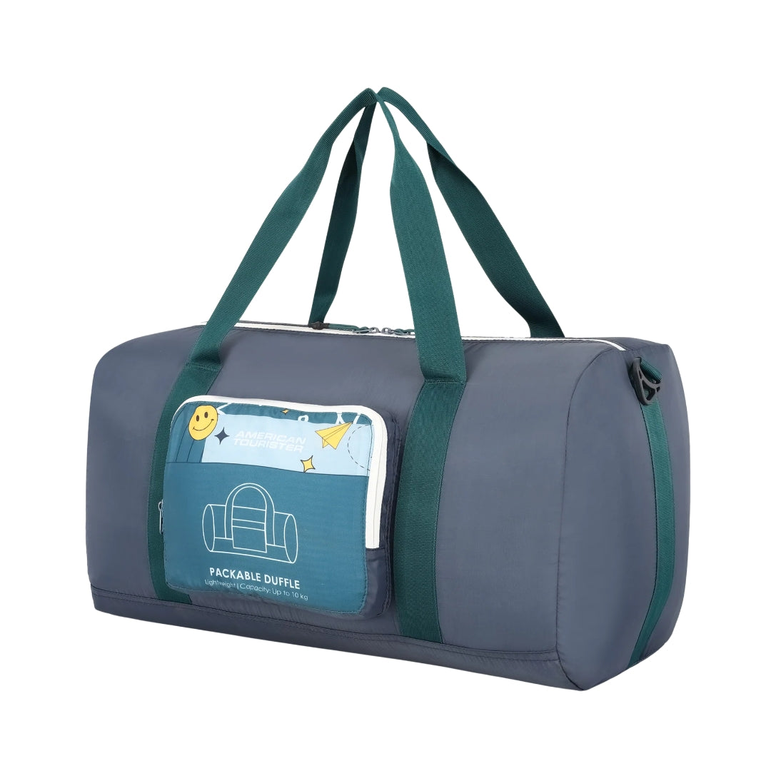 American Tourister Packable Duffle 03 - Orion Blue Front View_1