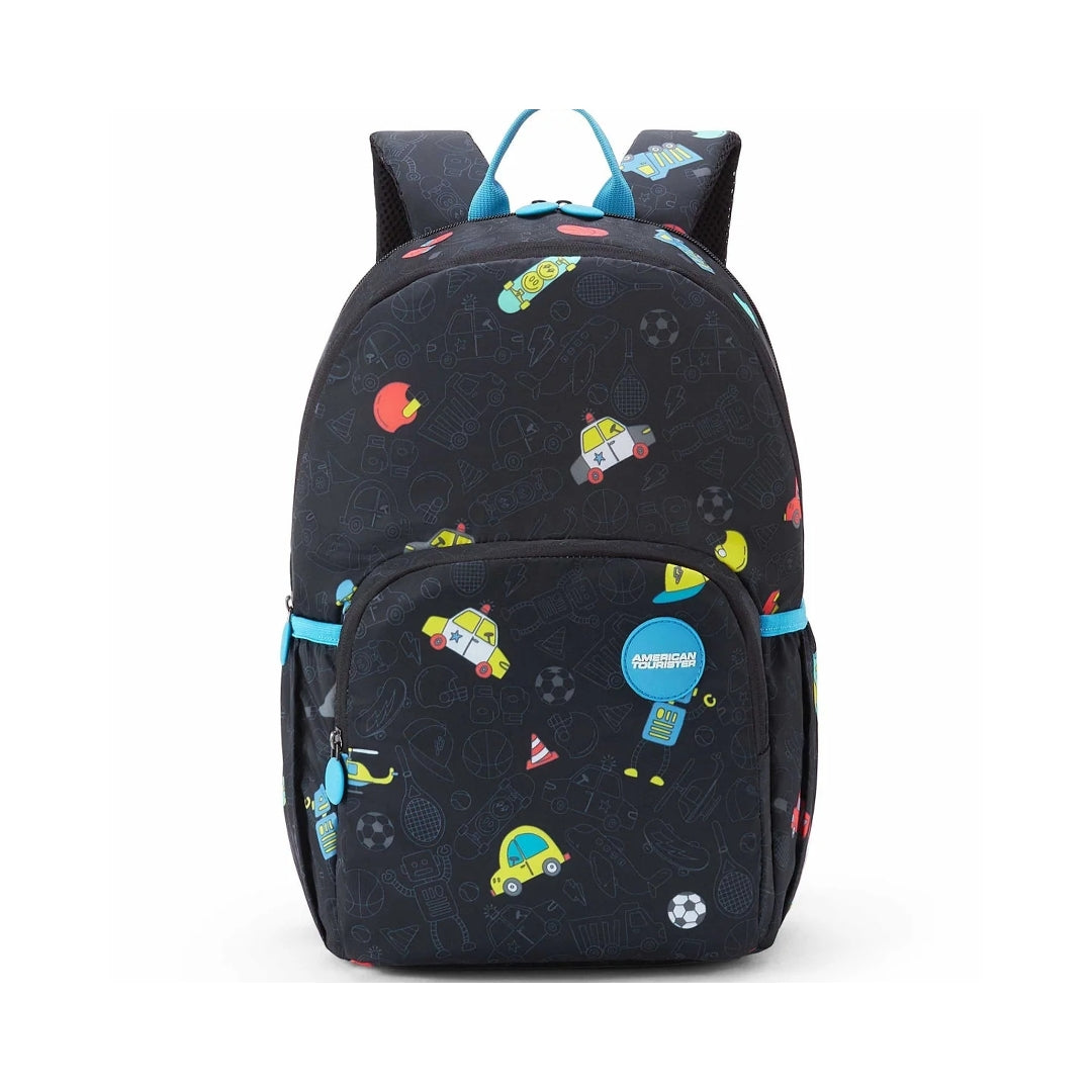 American Tourister Uni-Kid Back Pack Kids Bag 47 cm - Black Front View_2