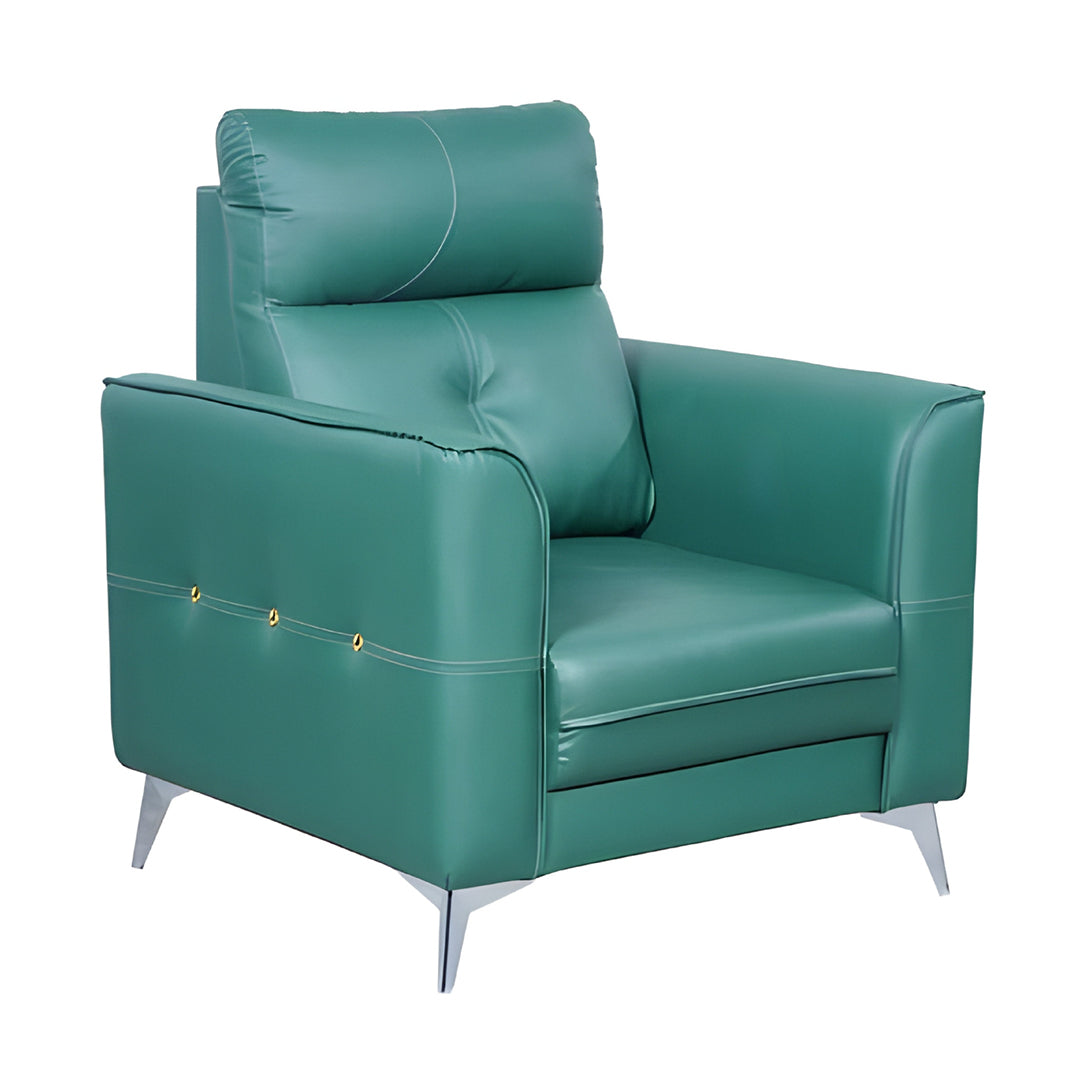 Asmara Comfort Rexine Sofa 1-Seater - Green_1
