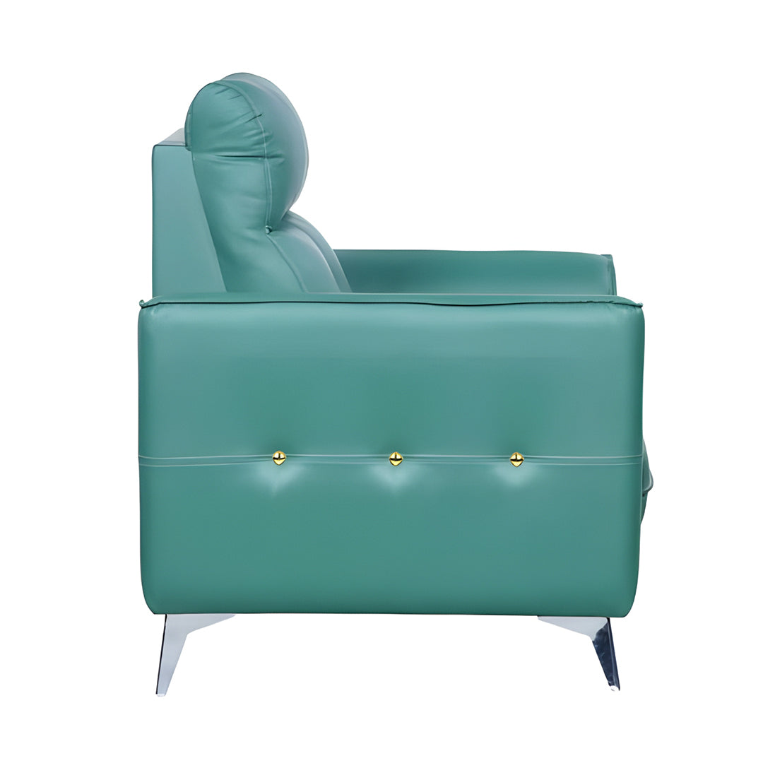 Asmara Comfort Rexine Sofa 1-Seater - Green_3