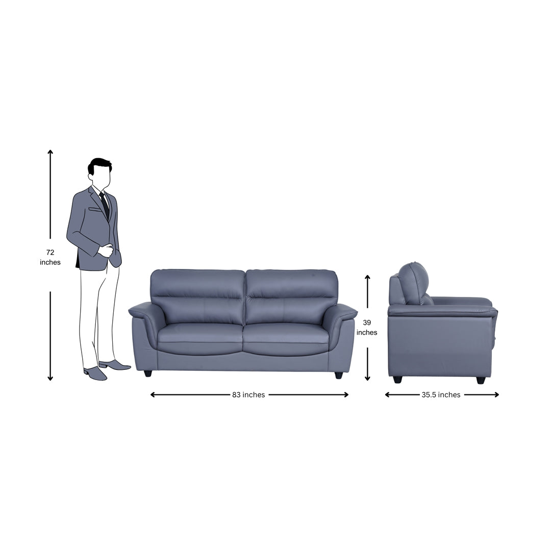 Astana Comfort Rexine Sofa 3-Seater - Light Grey