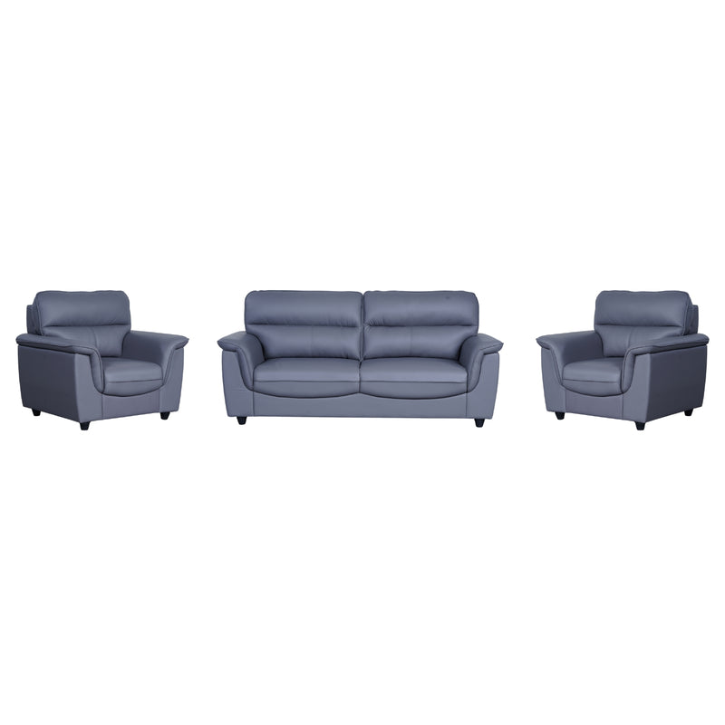 Astana Comfort Rexine Sofa (3+1+1-Seater) - Light Grey