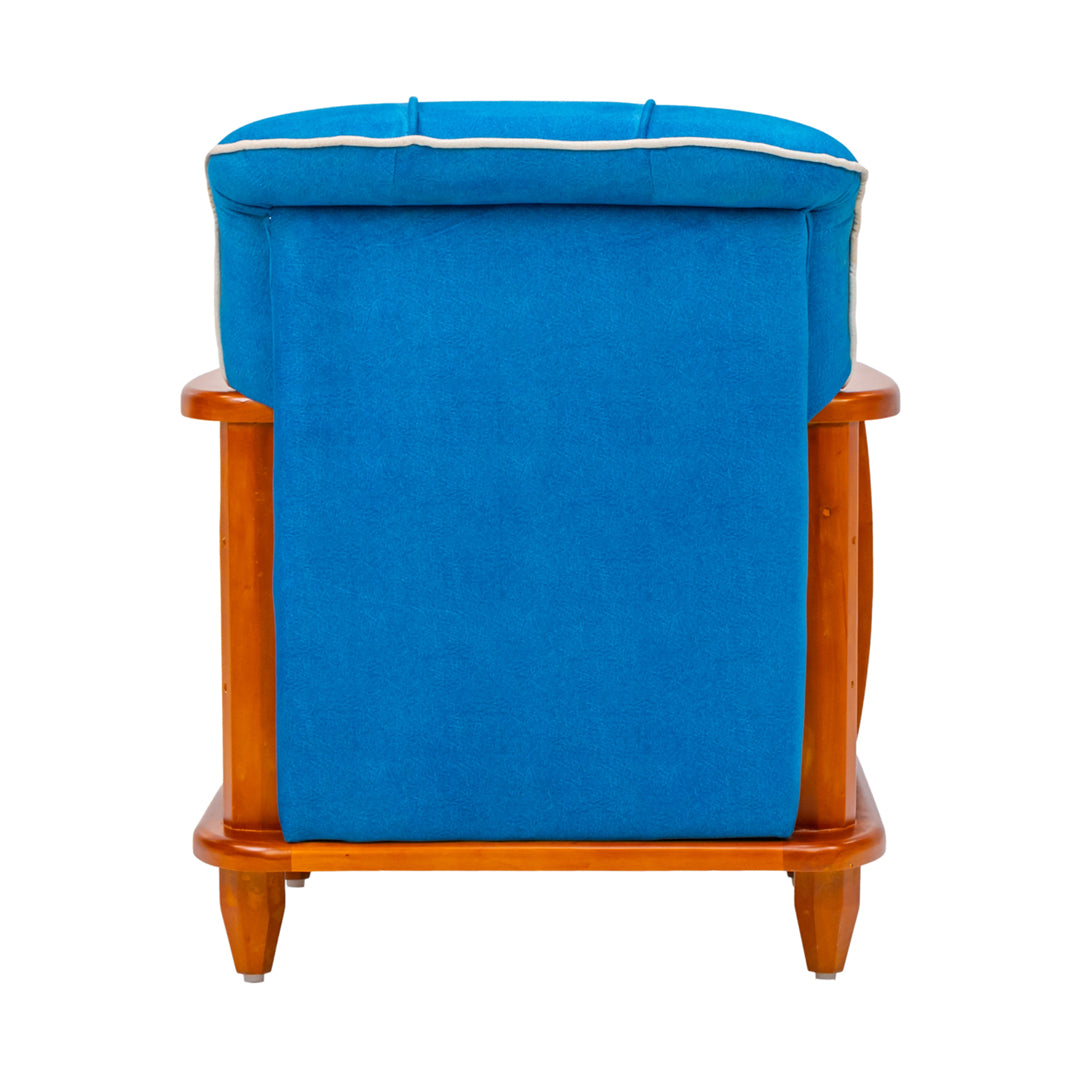 Austin Crest Wooden Sofa 1-Seater - Teak Finish_4