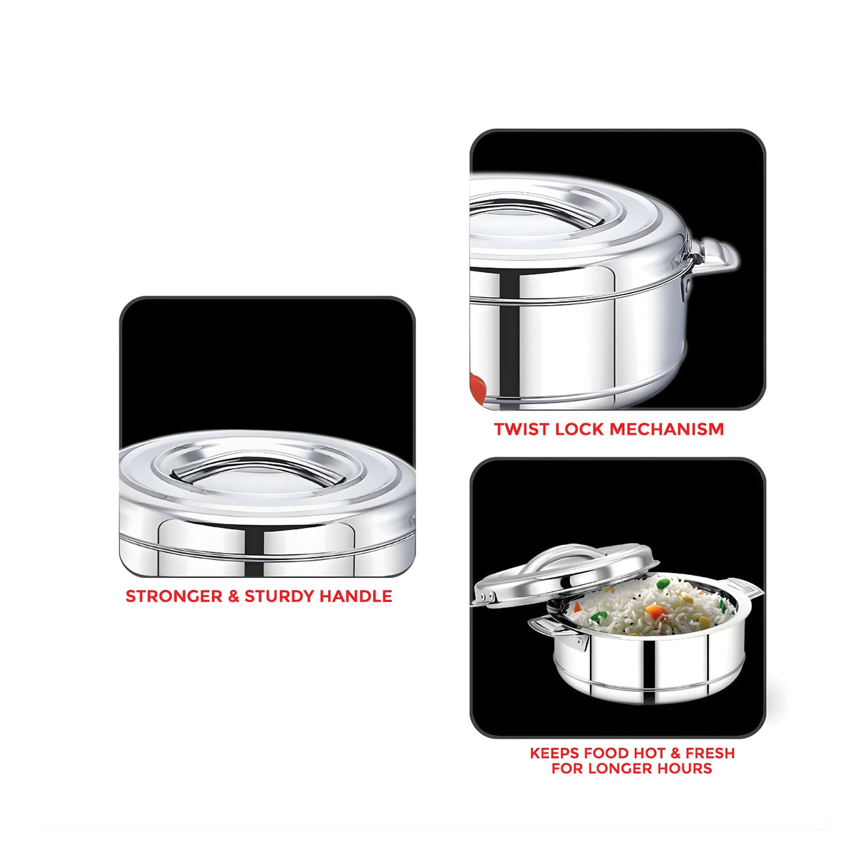 Avias Astra SS Double Wall Casserole with SS Lid 2500 ml_4