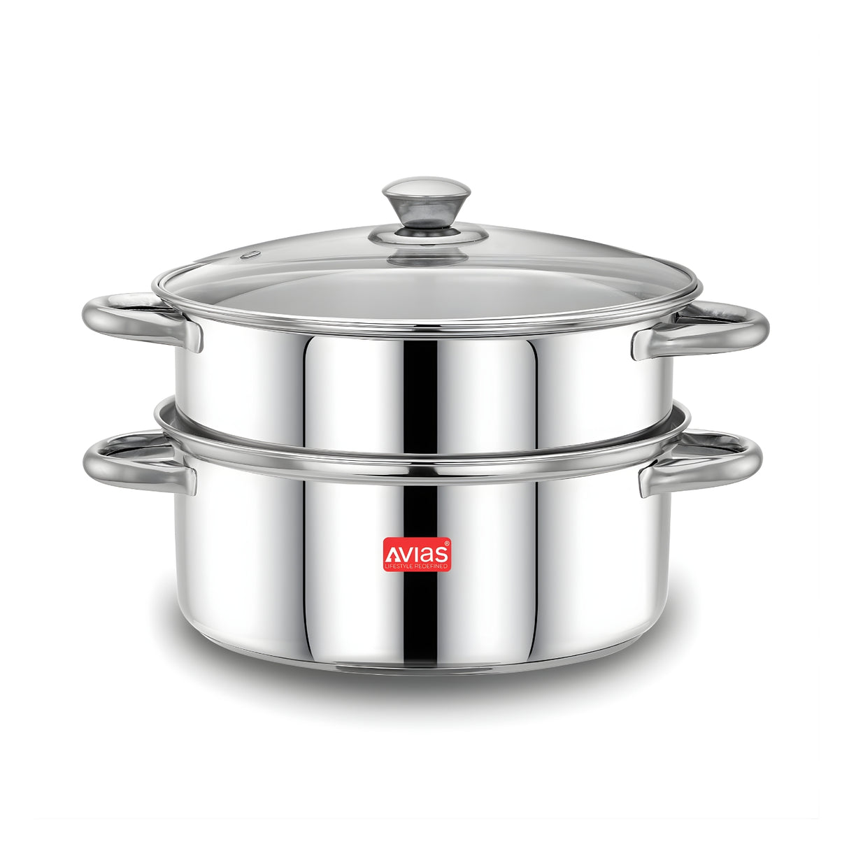 Avias Spectra SS Pot 2 Tier Steamer with Glass Lid - 22 cm_1