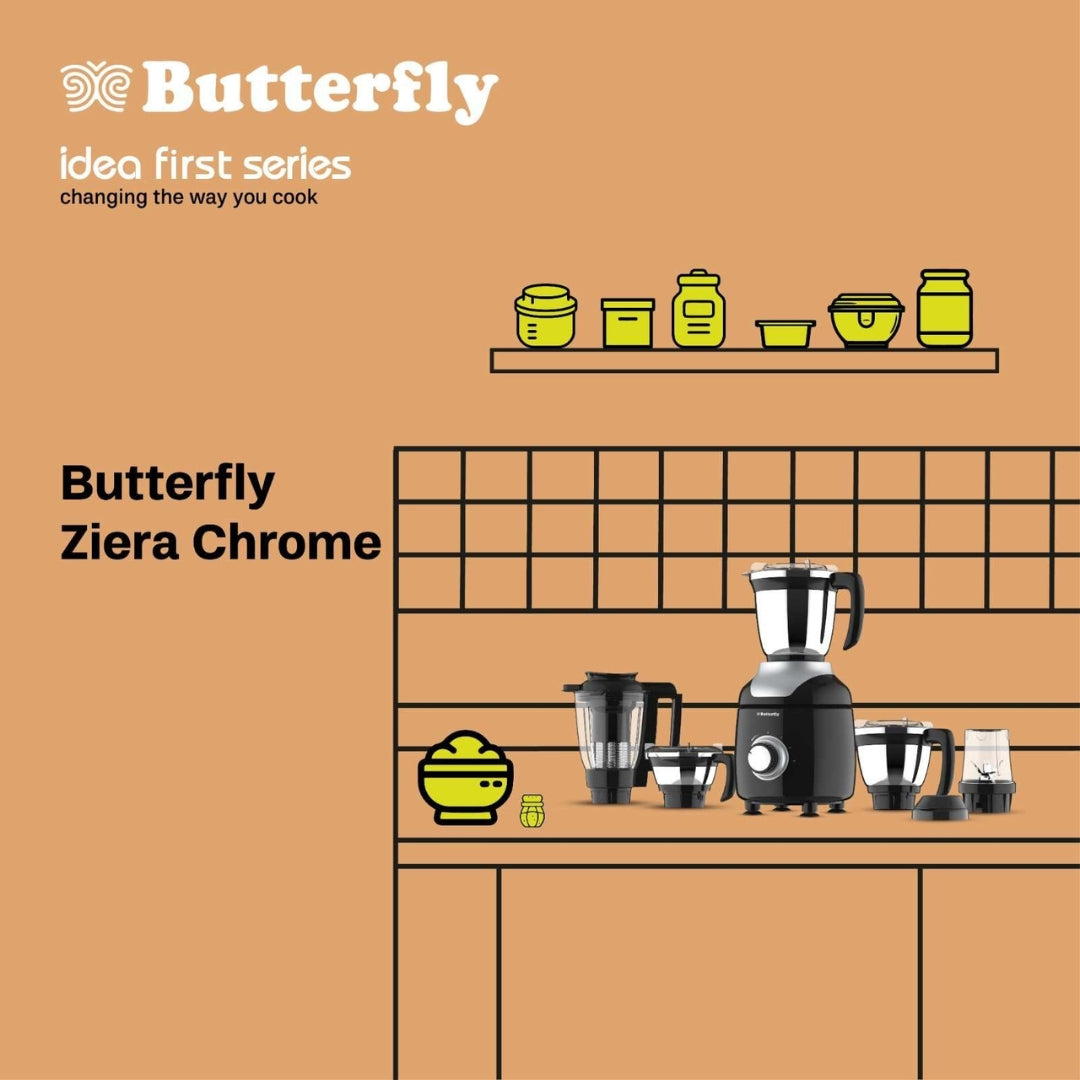 BUTTERFLY Ziera Chrome 750 W 5J Black With Chrome-M0989D000003