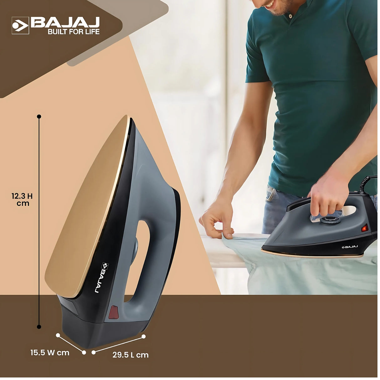 Bajaj 440315 Herculo Dry Iron 1100 Watts – Black and Grey_7