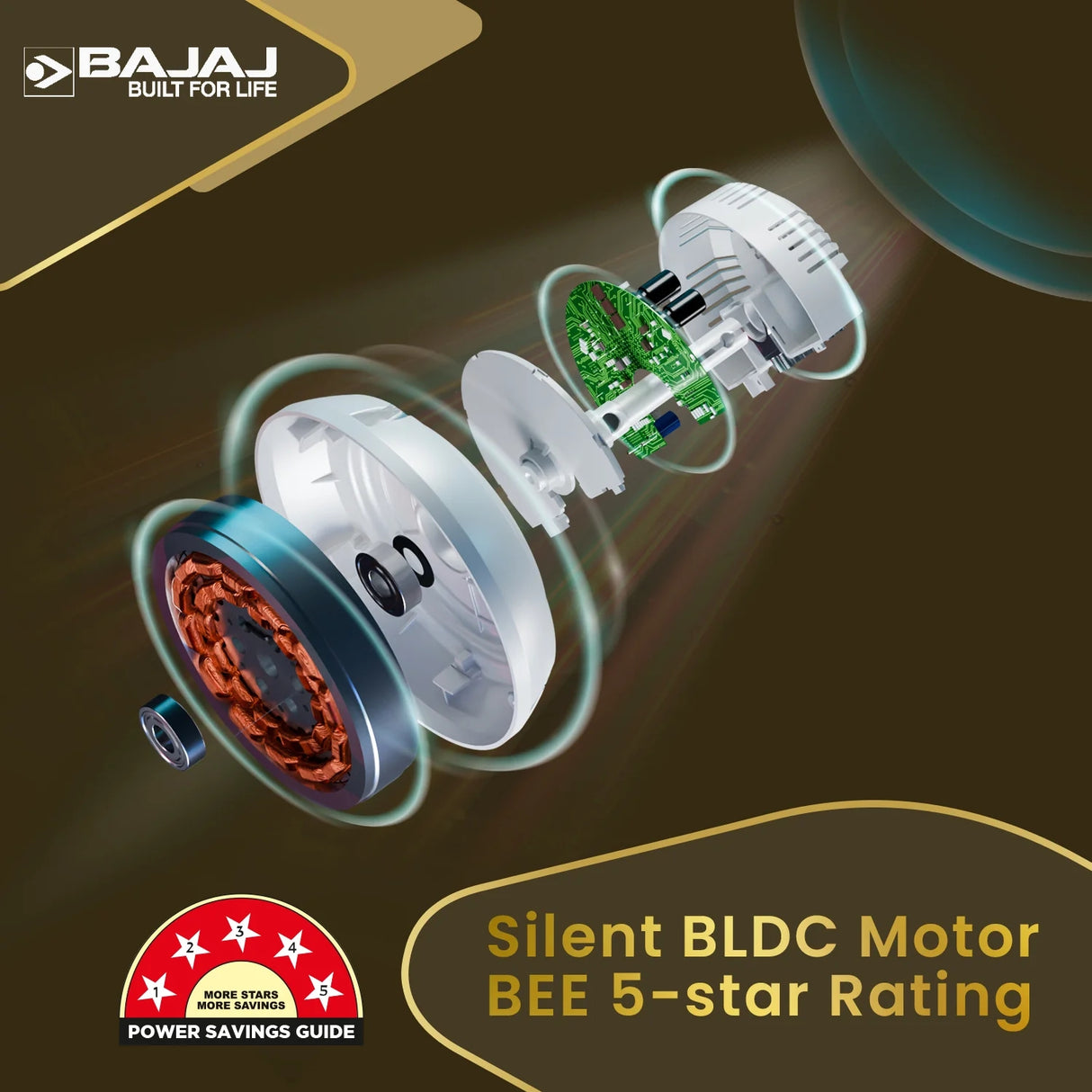 Bajaj Classico Ceiling Fan Sleek 1200 mm - Red Walnut_3