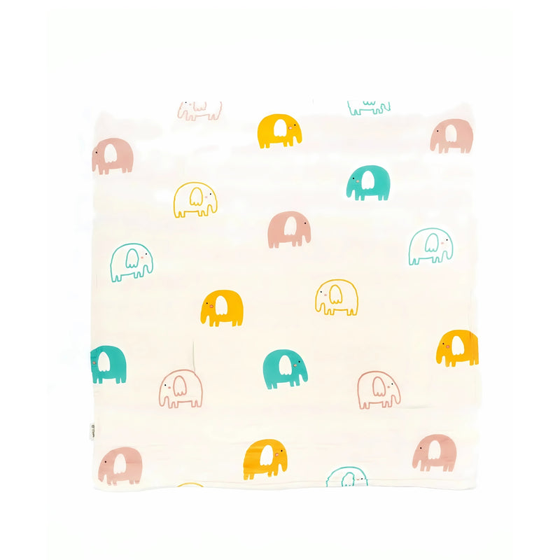 Doctor Towels Bamboo Baby Towel 75 x 75 cm - Elephant Safari