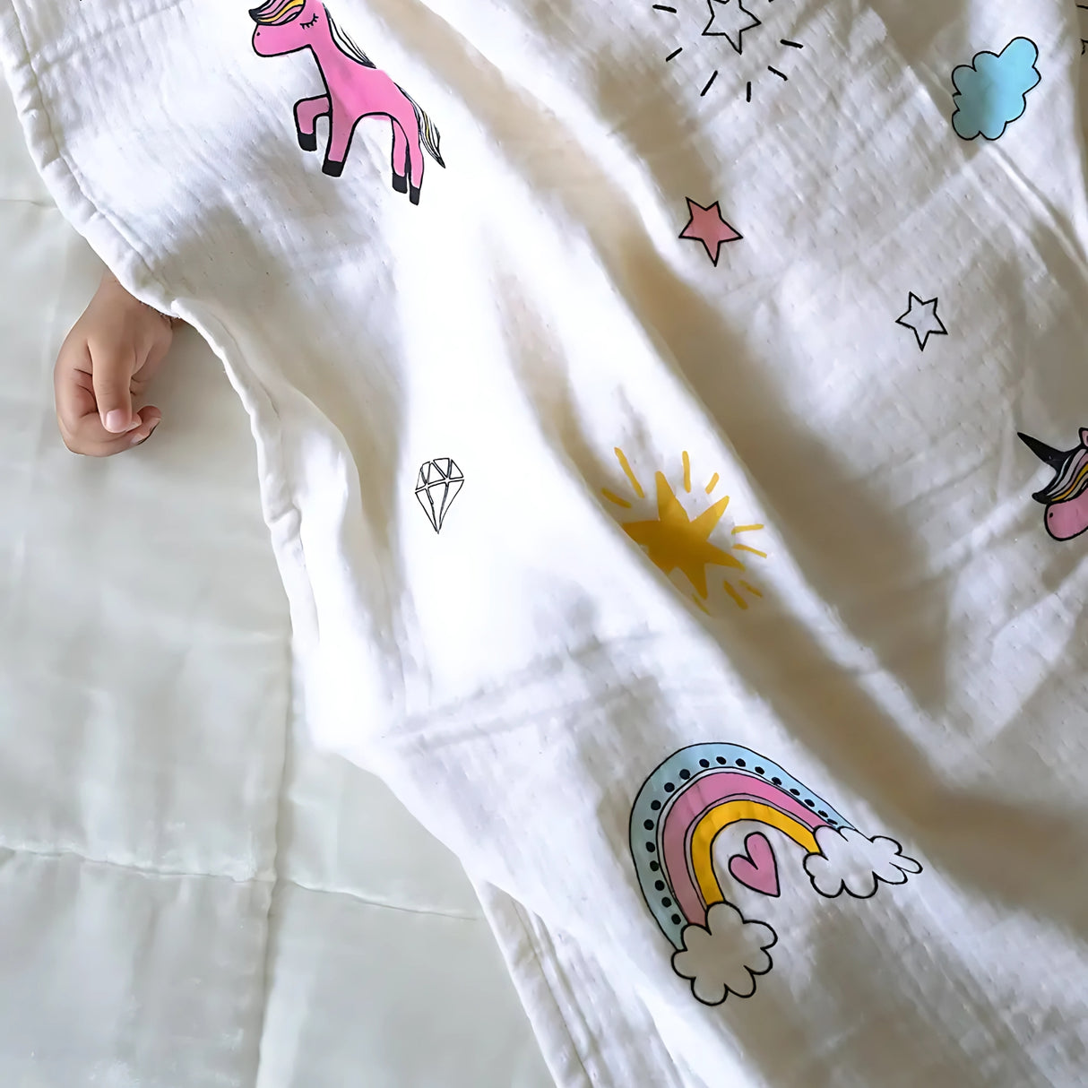 Doctor Towels Bamboo Baby Towel 75 X 75 cm - Unicorn Magic - Image 3 - Buy Online at Chera Home Junction Coimbatore