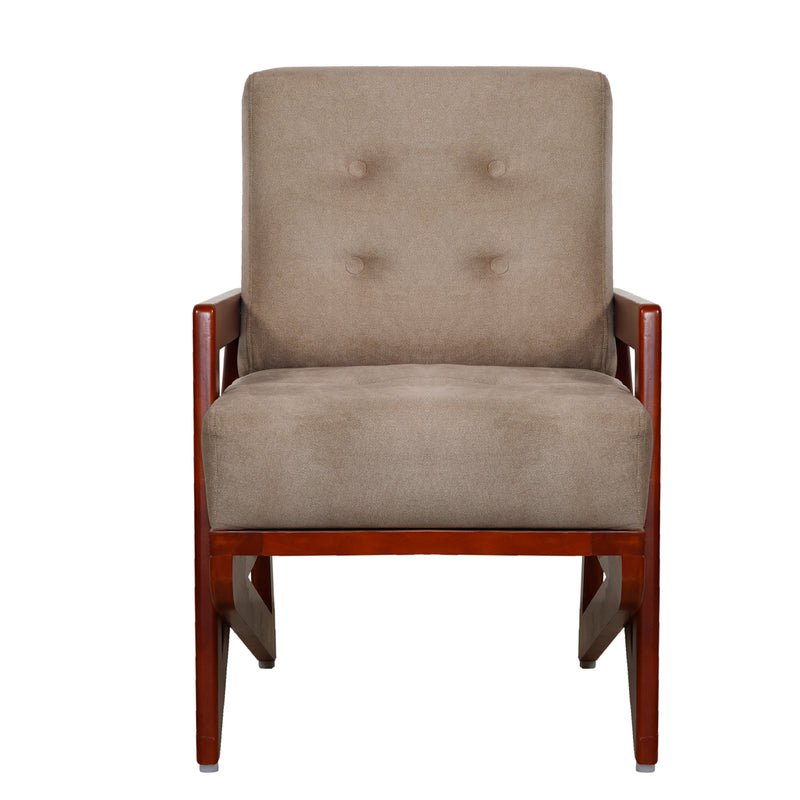 Barnet Wooden Sofa 1-Seater - Teak Finish