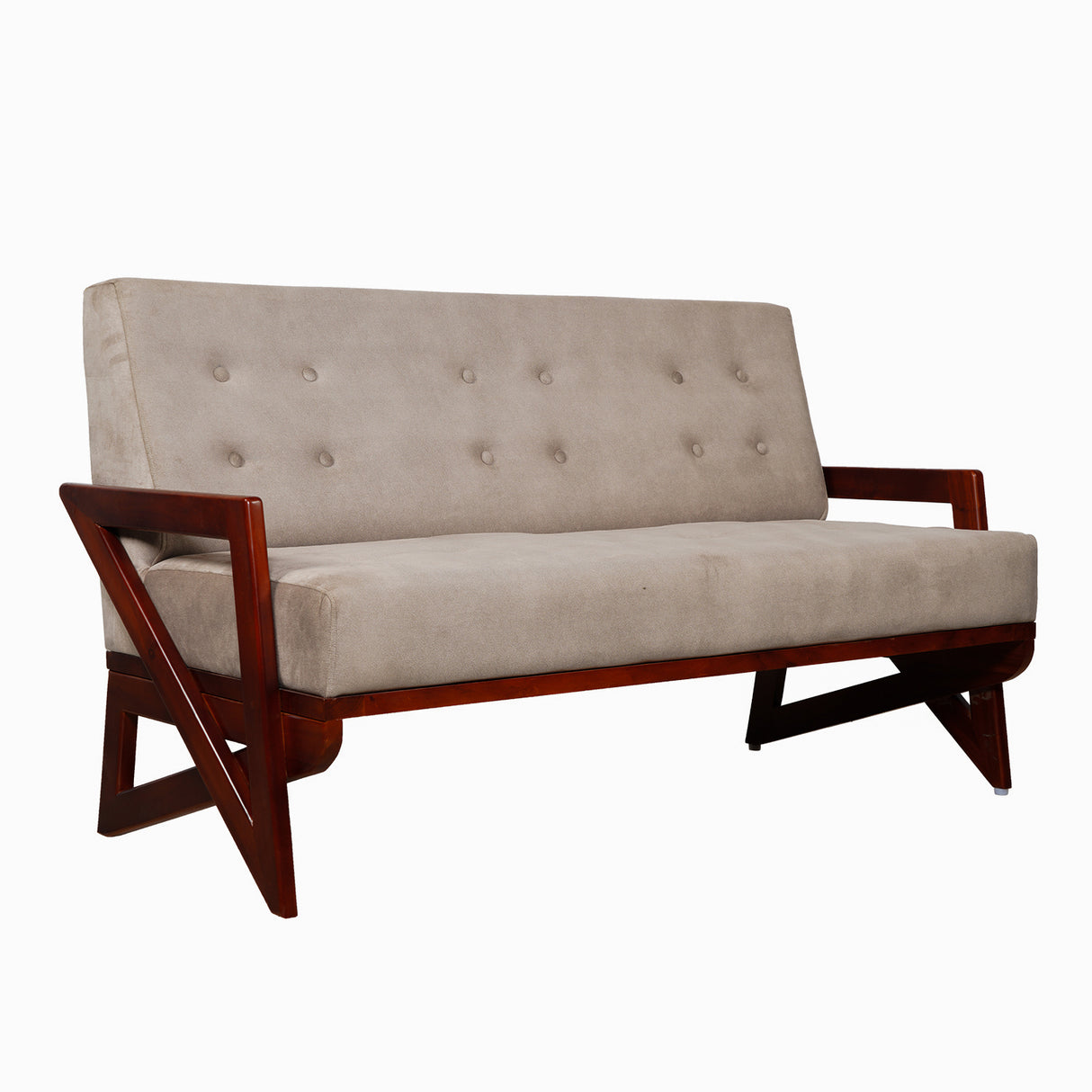 Barnet Wooden Sofa (3+1+1-Seater) - Teak Finish