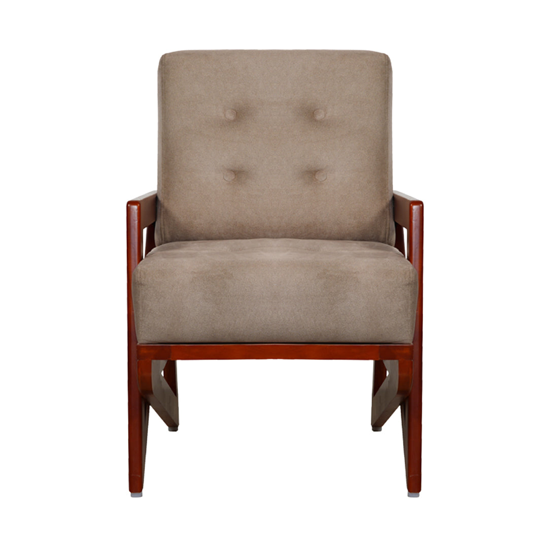 Barnet Wooden Sofa 1-Seater - Teak Finish_2