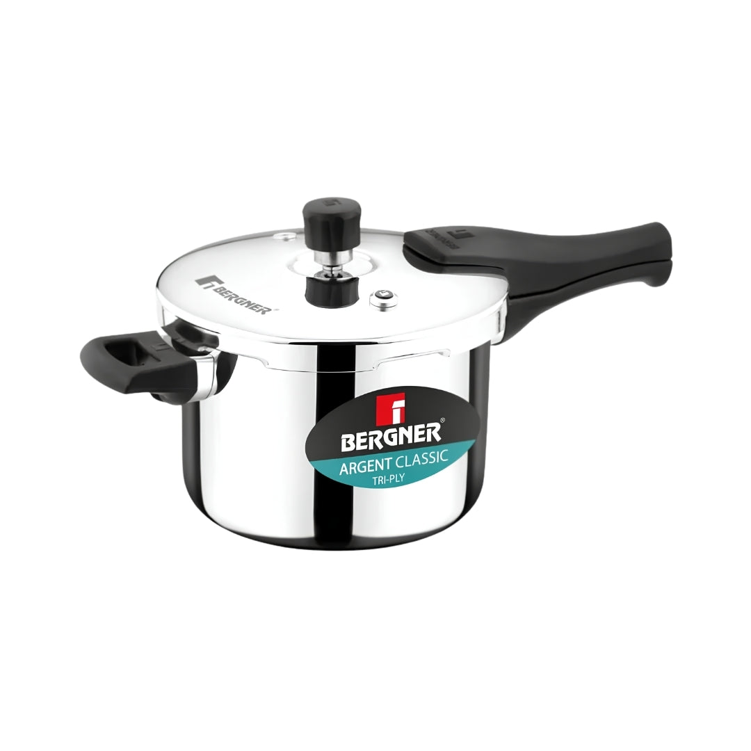 Bergner Argent Classic Triply Pressure Cooker 5.5 L_Front View