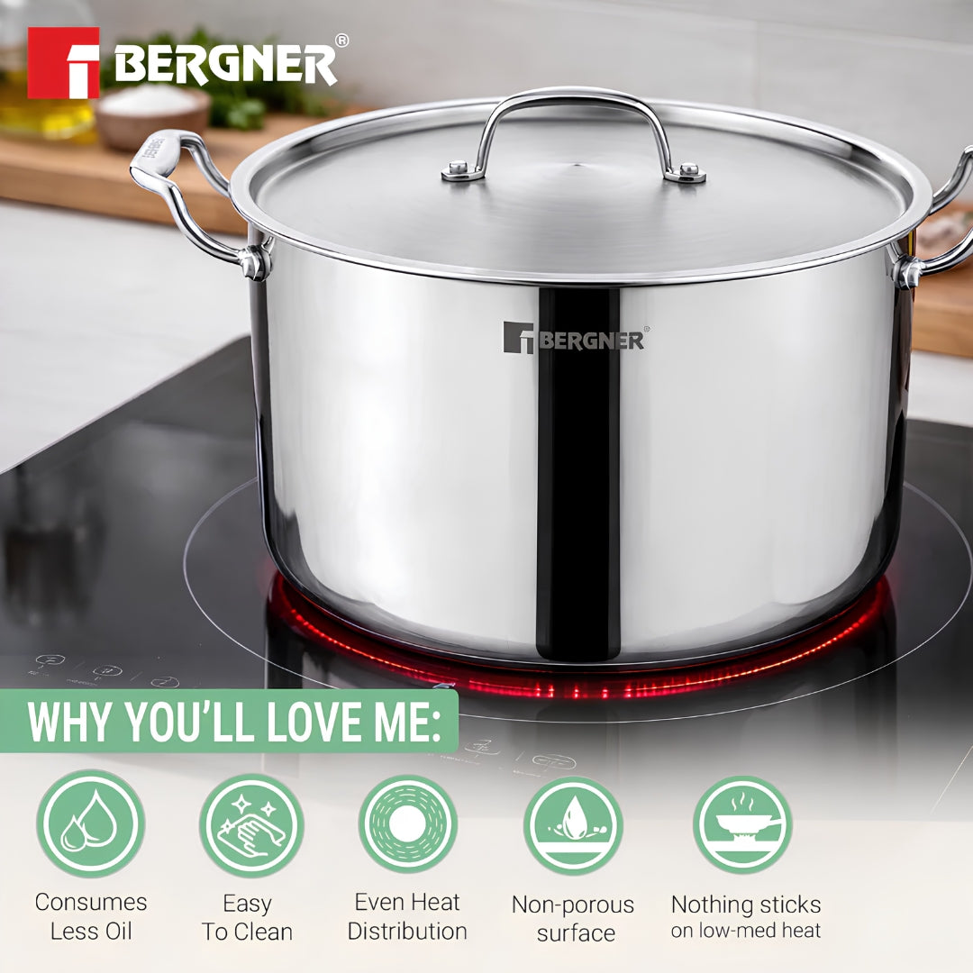 Bergner Argent Samsara Triply Stainless Steel Stock Pot with Lid 24 cm _ 6.8 L_5
