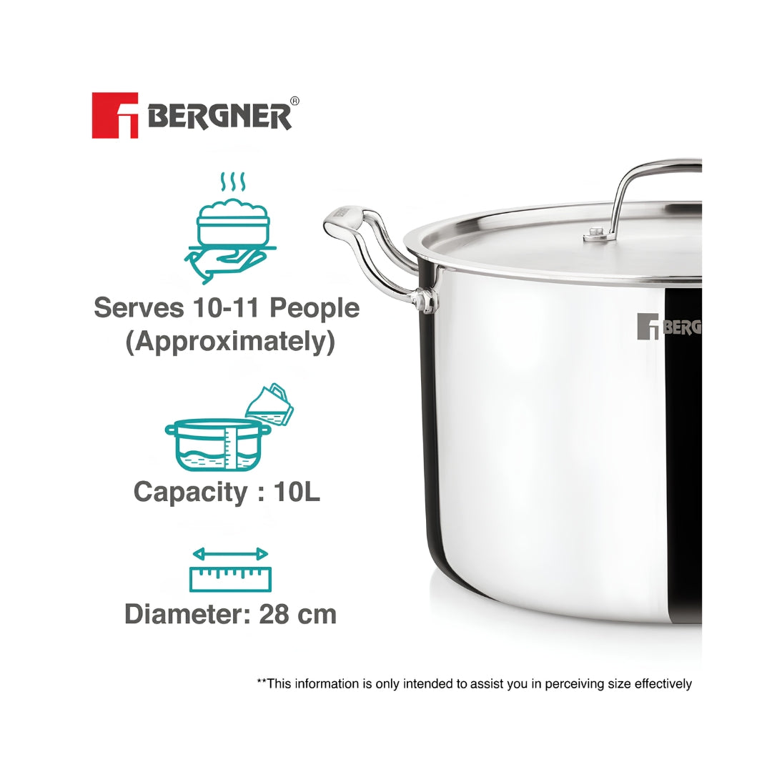Bergner Argent Samsara Triply Stainless Steel Stock Pot with Lid 28 cm _ 10 L_3