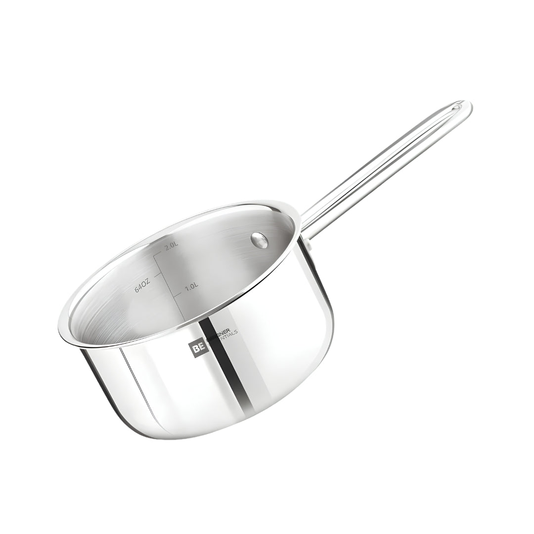Bergner Essentials Girisha Triply Stainless Steel Milk Pan 18 cm \ 2 L_Front View