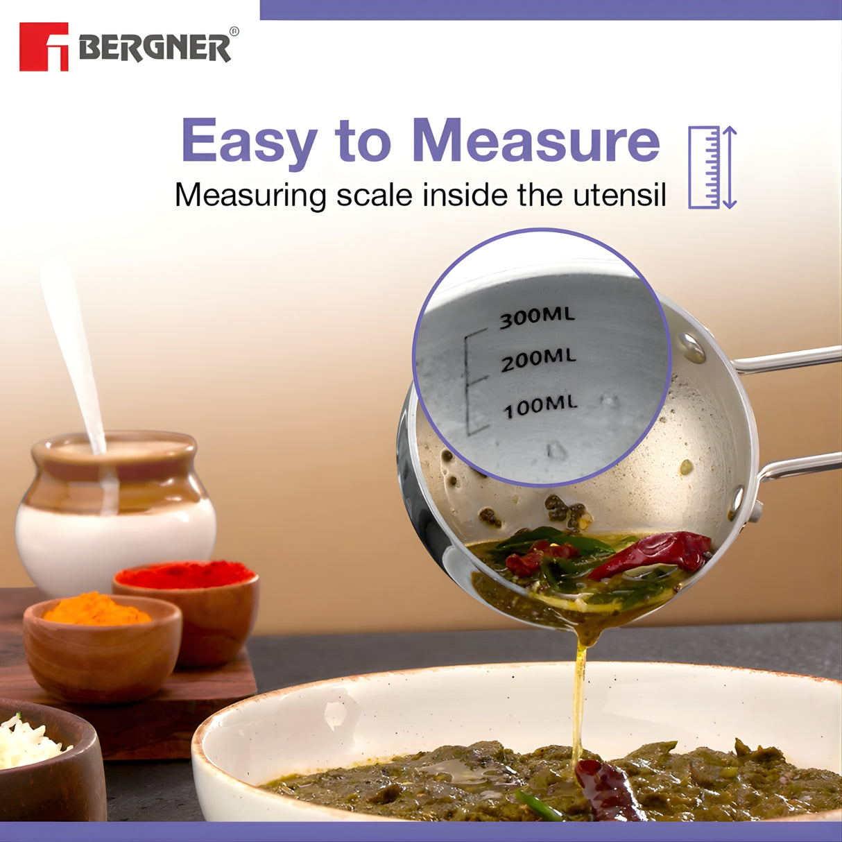 Bergner Essentials Triply SS Cookware Set 4 Pcs - Silver_5