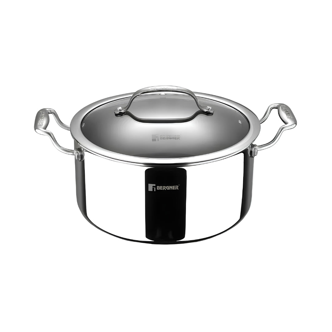 Bergner Hi-Tech Giro X Ceramic Coating Casserole with Glass Lid 20 cm \ 3 L