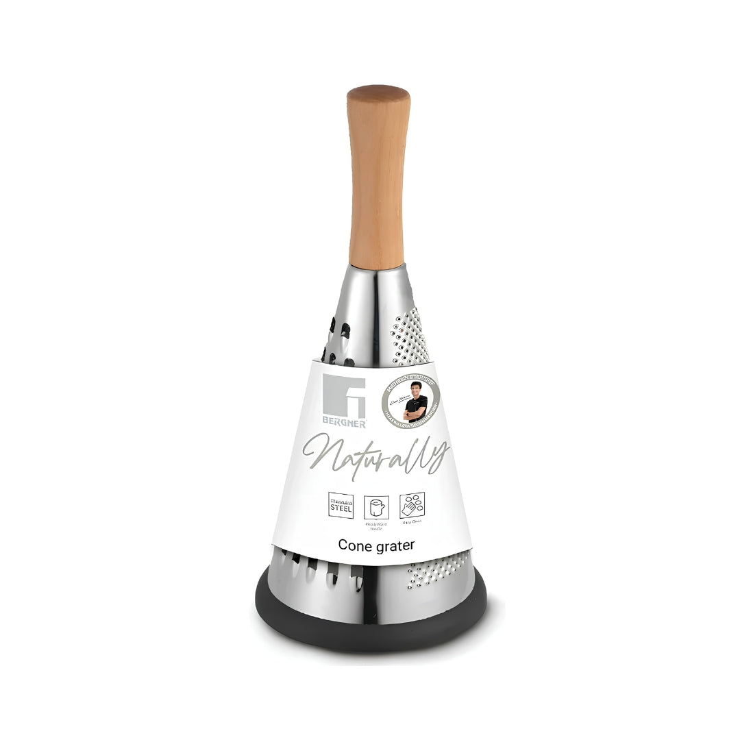 Bergner Naturally Stainless Steel Cone Grater - Silver_Front View