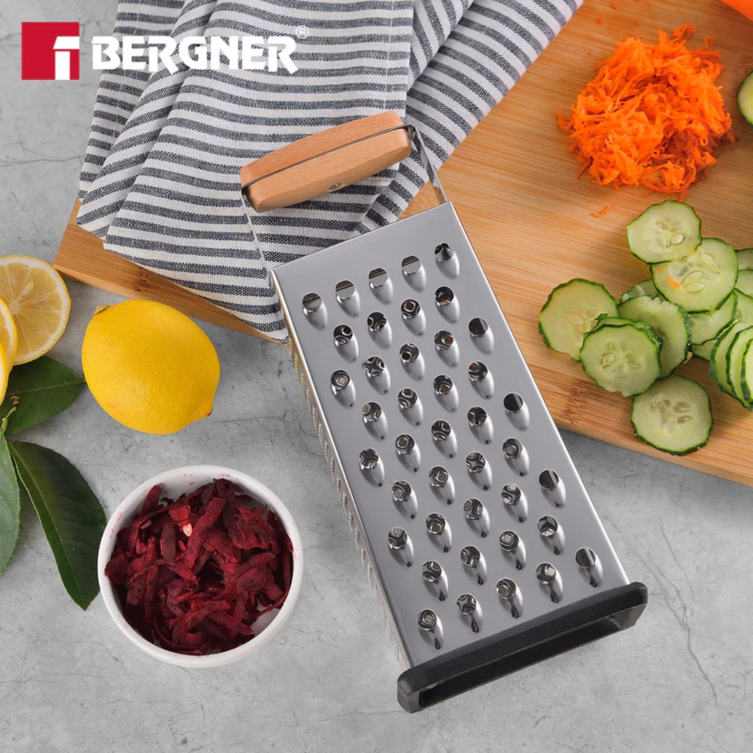 Bergner Naturally Stainless Steel Multi Function Grater 4 Sides - Silver_7