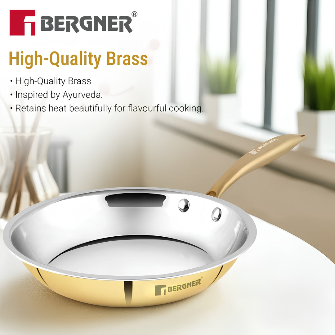 Bergner Peetlam Kalai Brass Coated Fry Pan 24 cm _ 1 L - Golden Yellow_7