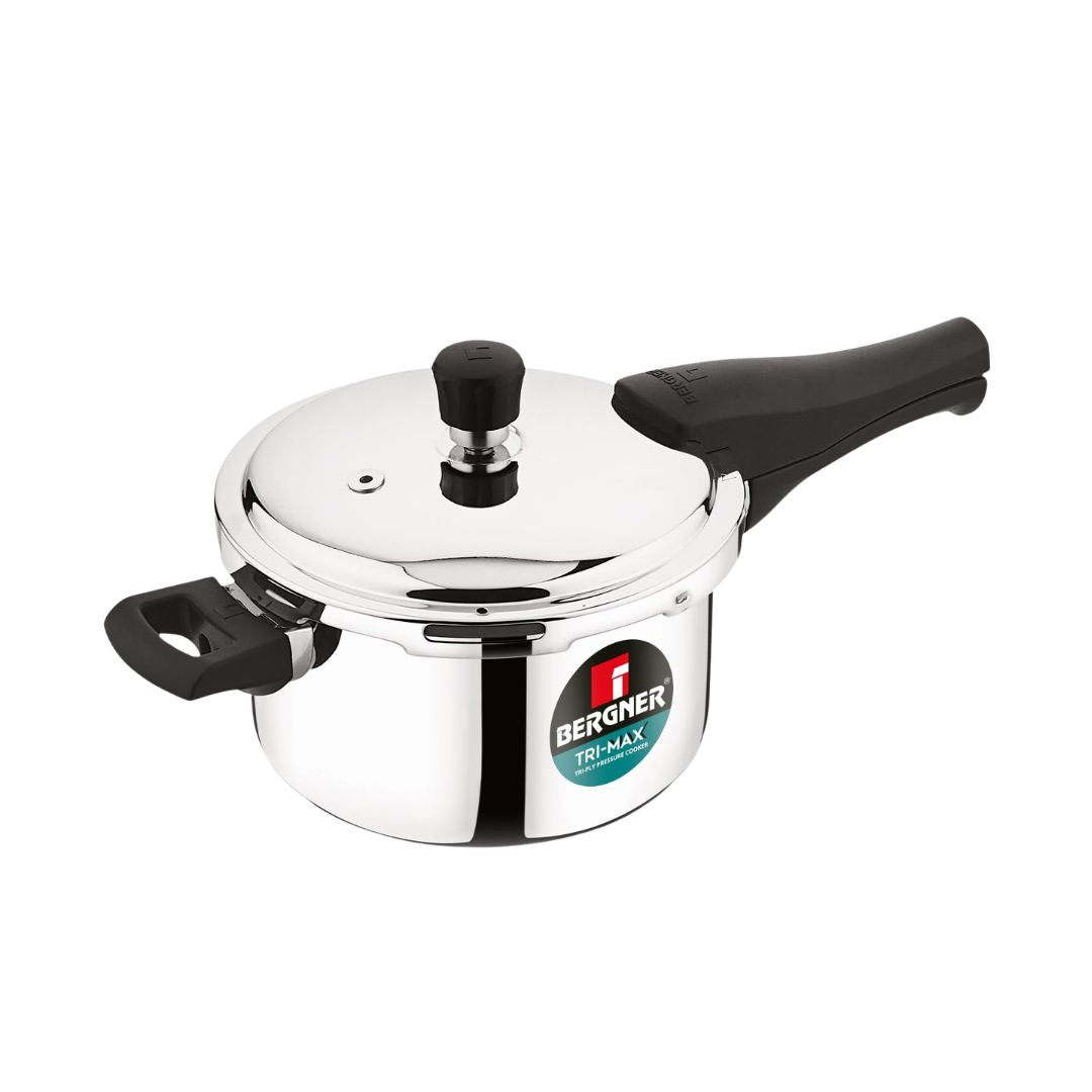 Bergner Trimax Triply Stainless Steel Pressure Cooker 6.5 L_Front View