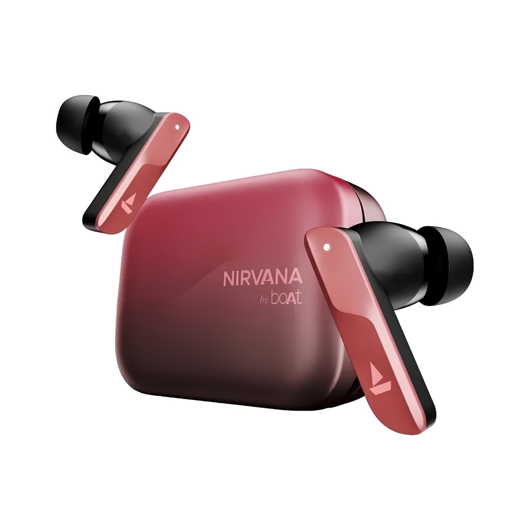 Boat Nirvana X True Wireless Earbuds - Galactic Red_FrontView