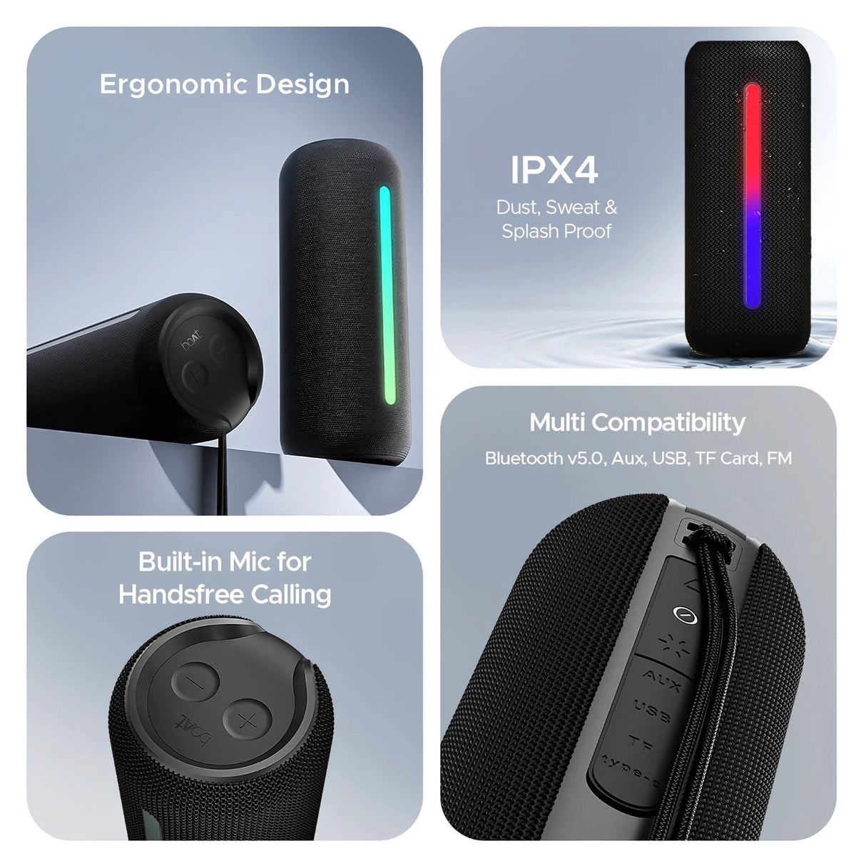 Boat Stone Spinx Pro Bluetooth Speaker 20W - Midnight Black_6