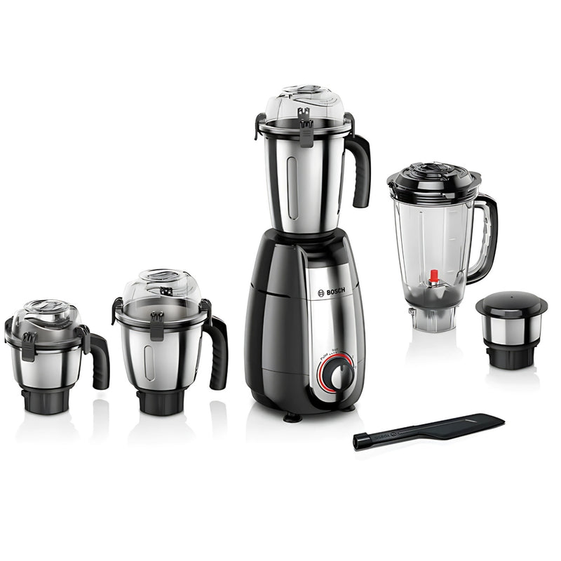 Bosch MGM 8856 BIN 4 Stainless Steel Jars 1000W Mixer Grinder – Stylish Black Finish