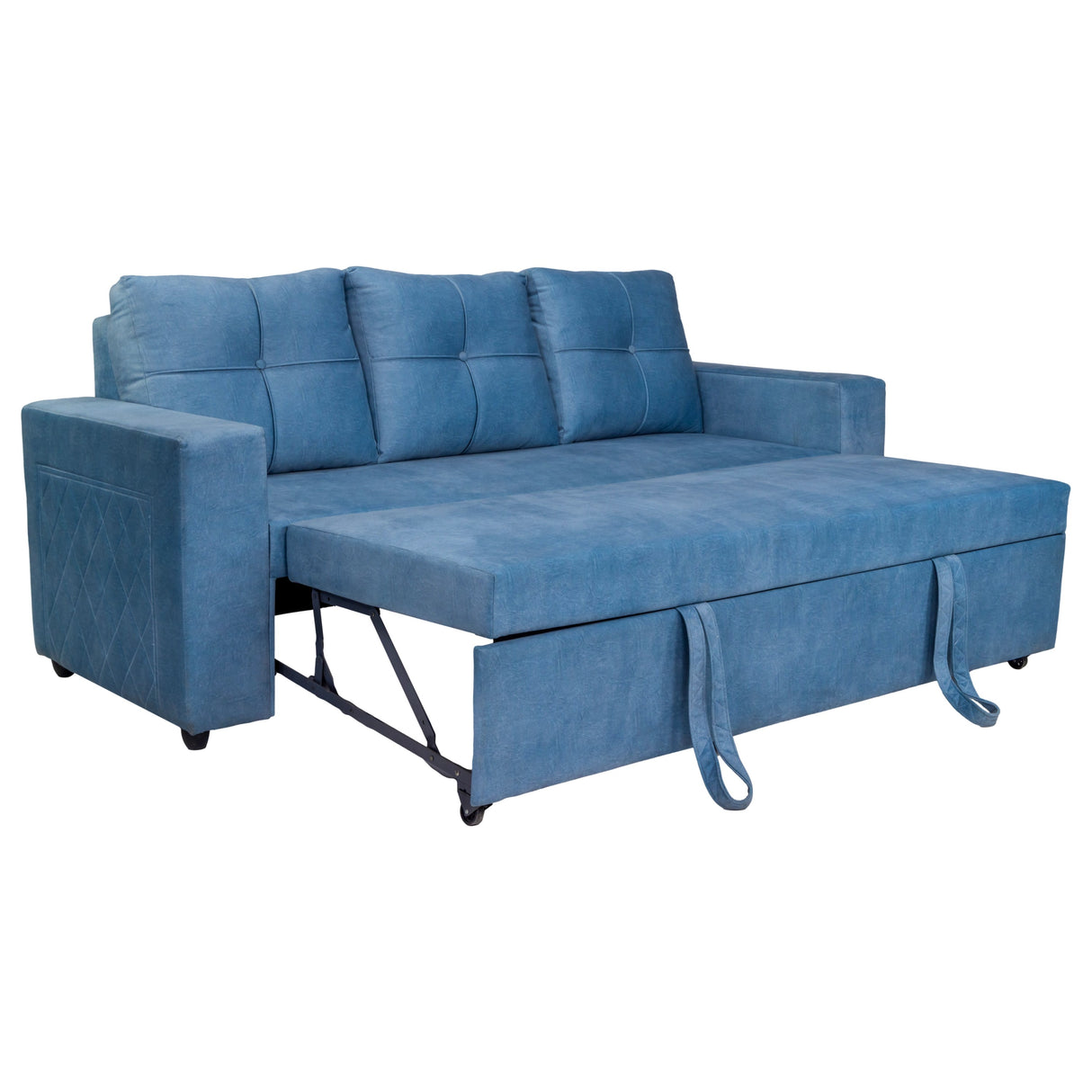 Budapest Pro Premium Fabric Sofa Cum Bed - Blue