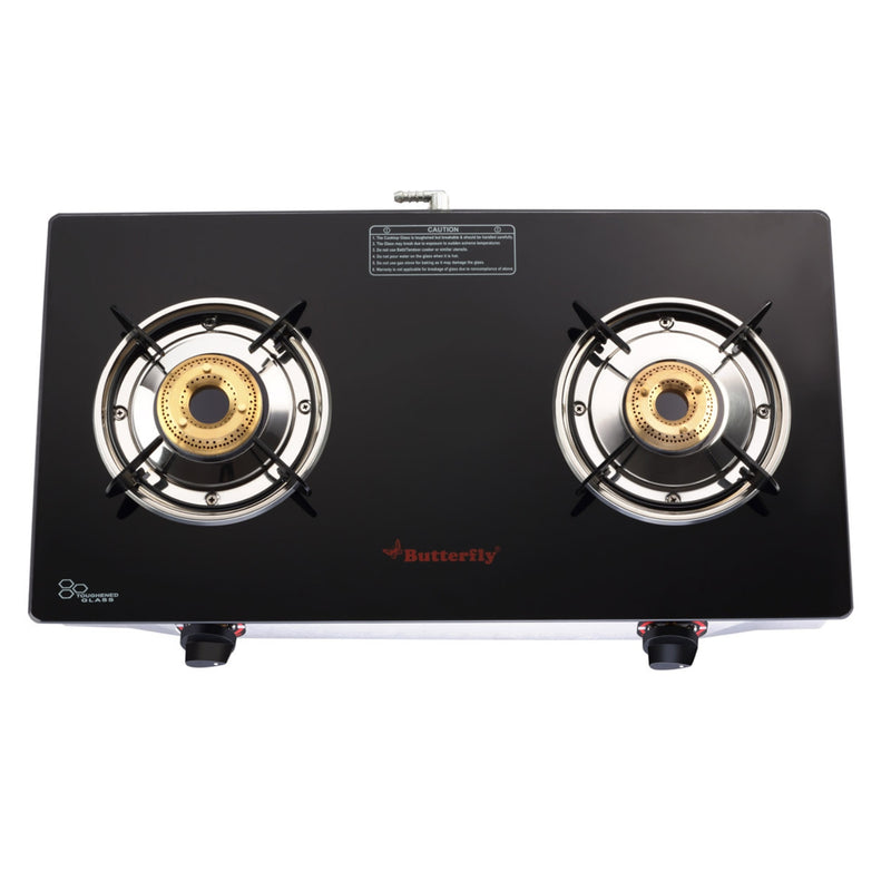 Butterfly Duo Plus 2-Burner Glass-Top Stove – Black Glass