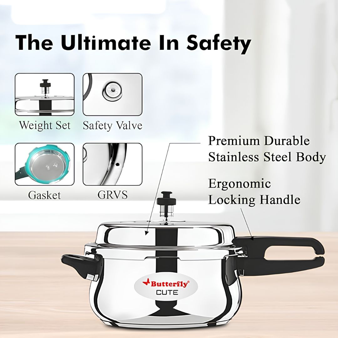Butterfly Cute SS Pressure Cooker with Glass Lid 3 L_Features 2