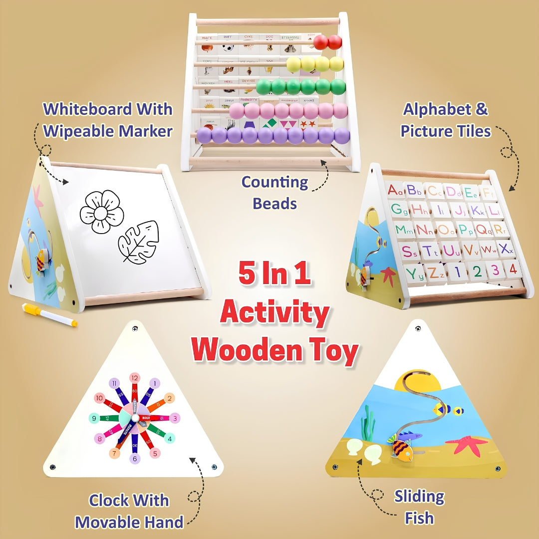 Chanak 5 in 1 Wooden Triangle Activity Toy Key Feature_8