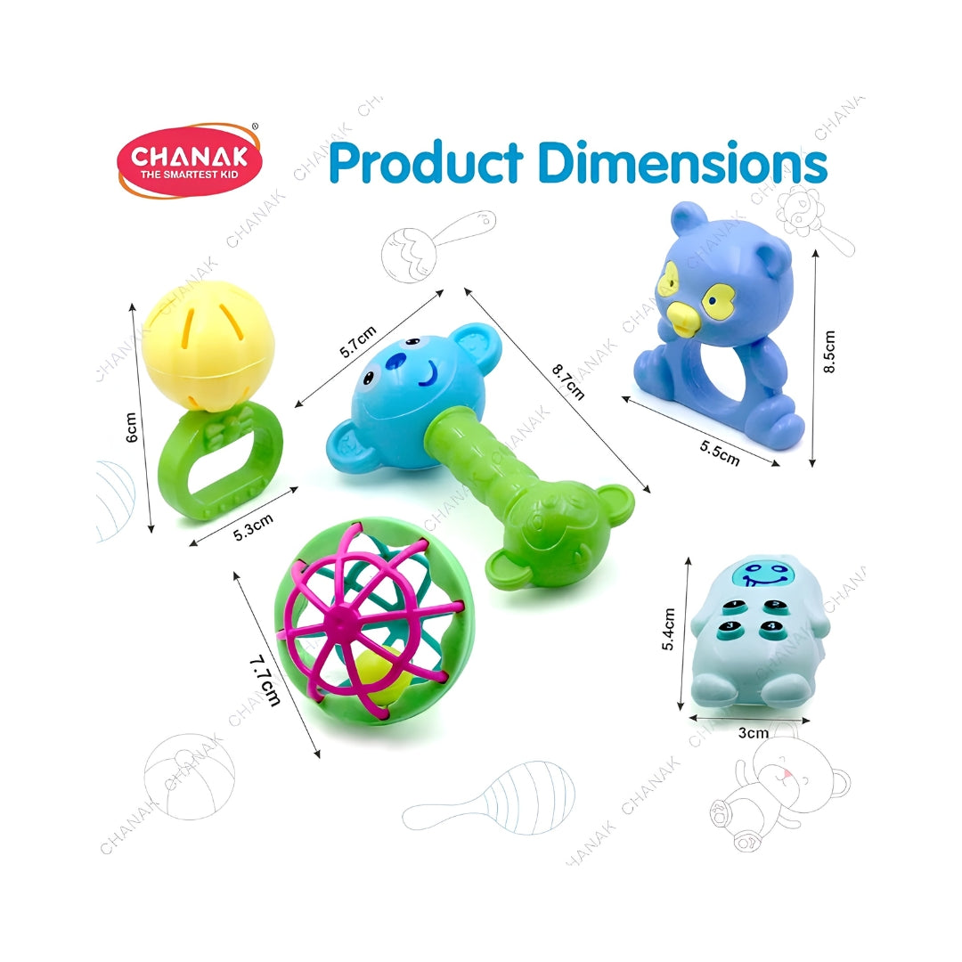Chanak Kinder Rattles 5 PCS Set Dimension_5