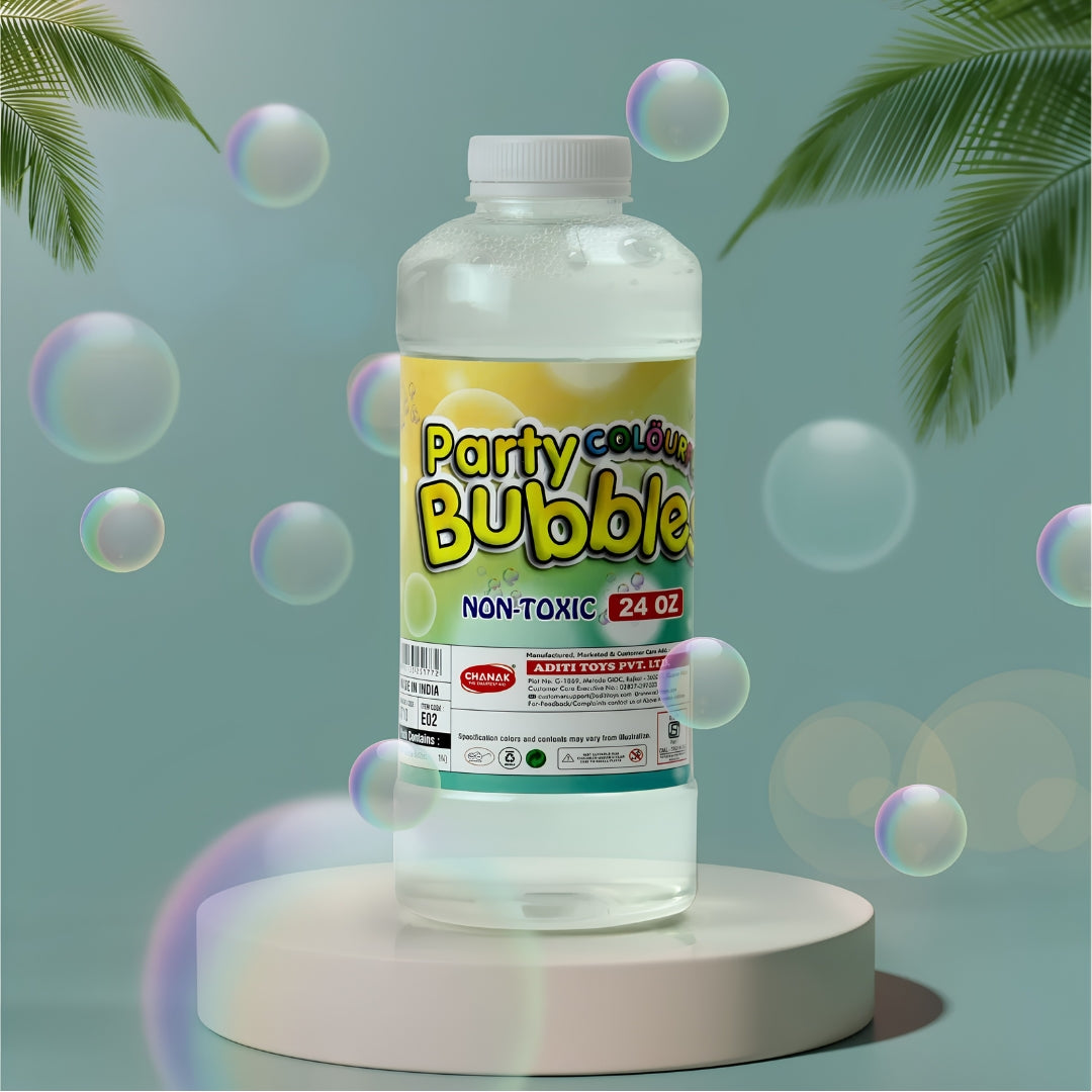 Chanak Party Colours Bubbles Liquid Solution Bottle - 750 ml Front View_2