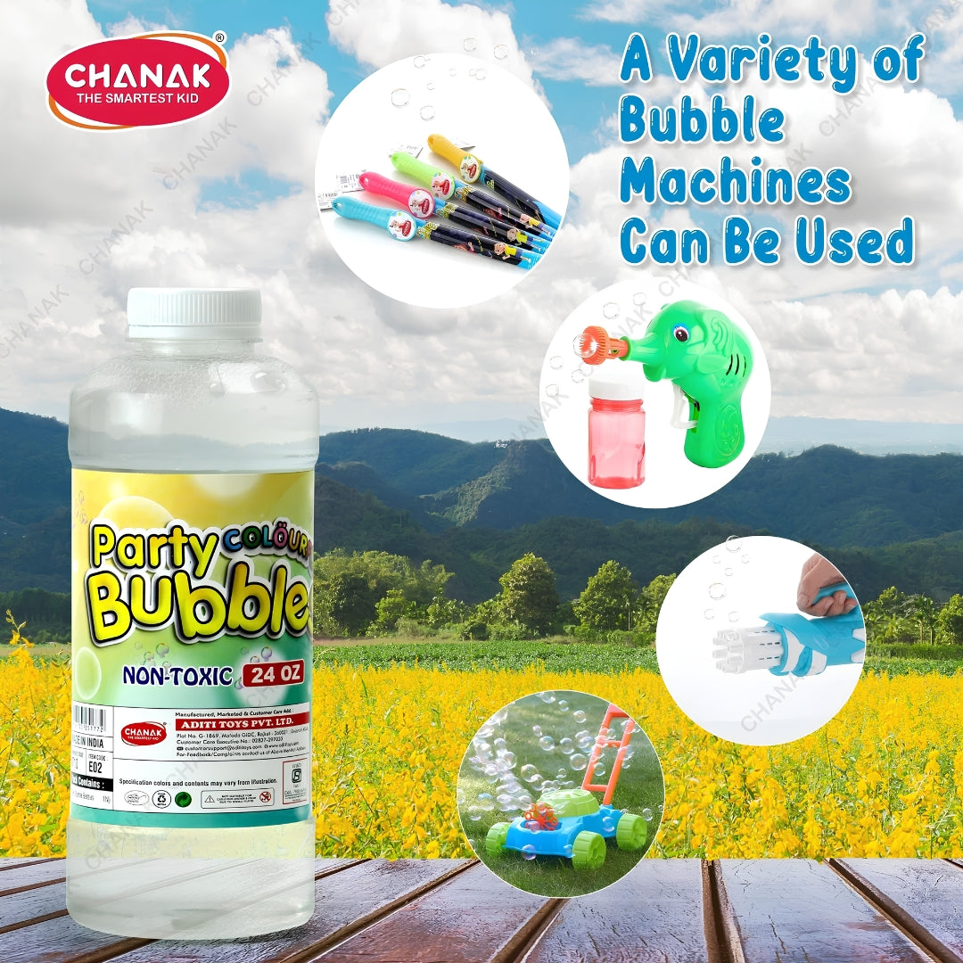 Chanak Party Colours Bubbles Liquid Solution Bottle - 750 ml Key Feature_5