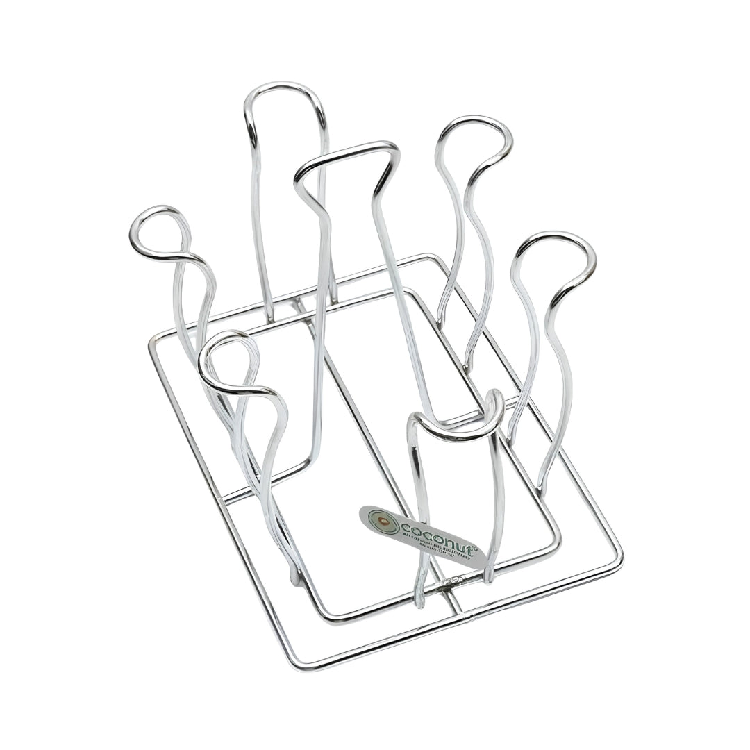 Coconut 315 Wire Stainless Steel Glass Stand - 7 Holders_Front View