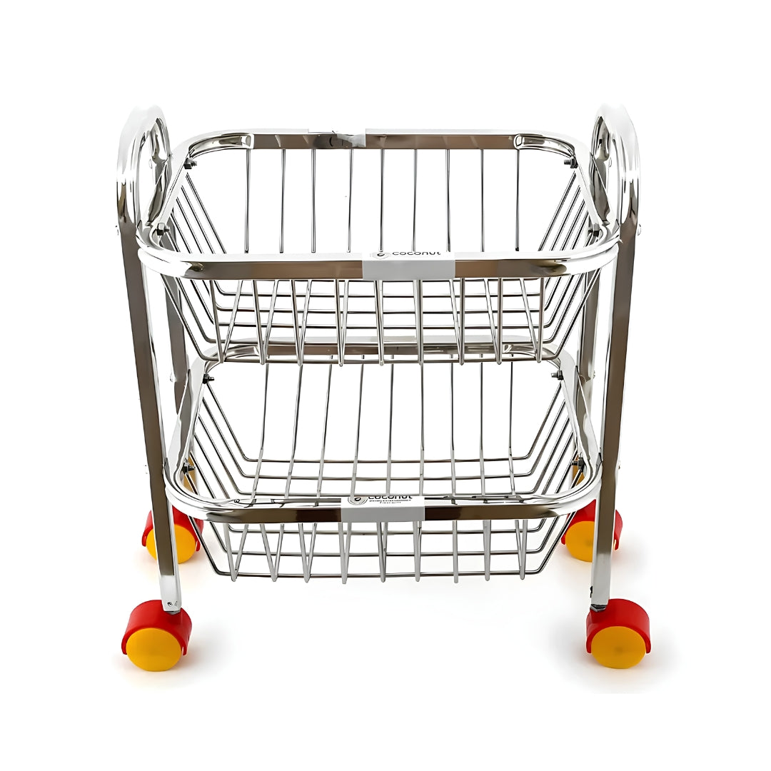 Coconut C24-SS-Y9 Rectangle Pluto SS Trolley 2-Tier Small_Front View