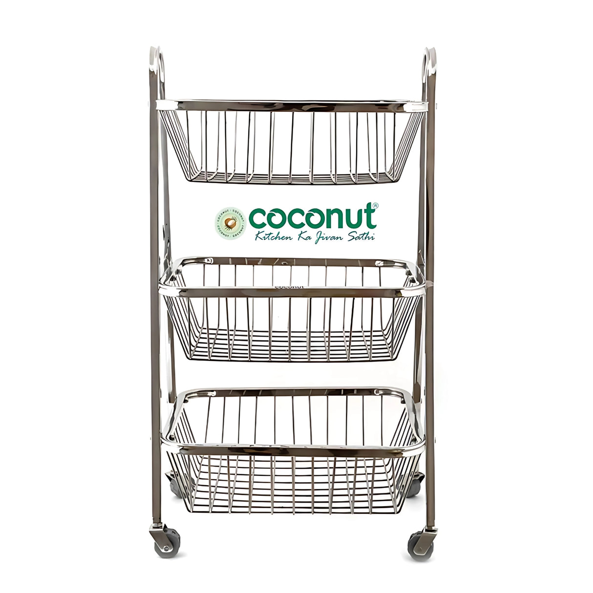 Coconut C24-SS-Y9 Rectangle Pluto SS Trolley 3-Tier Small_1